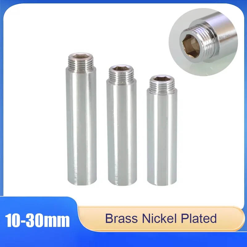 

Pipe Fittings BSP 1/2" Brass Nickel Plated Extension Rod Tube 10/15/20/25/30mm Garden Greenhouse Water Connector Male To Female
