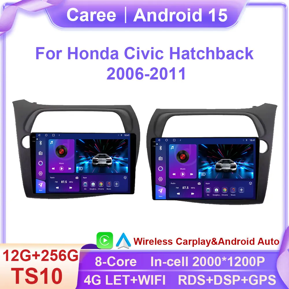 

Android For Honda Civic Hatchback 2006-2011 Car Radio Carplay Android Auto Player Multimedia 4G WIFI GPS Navigation 2Din Stereo