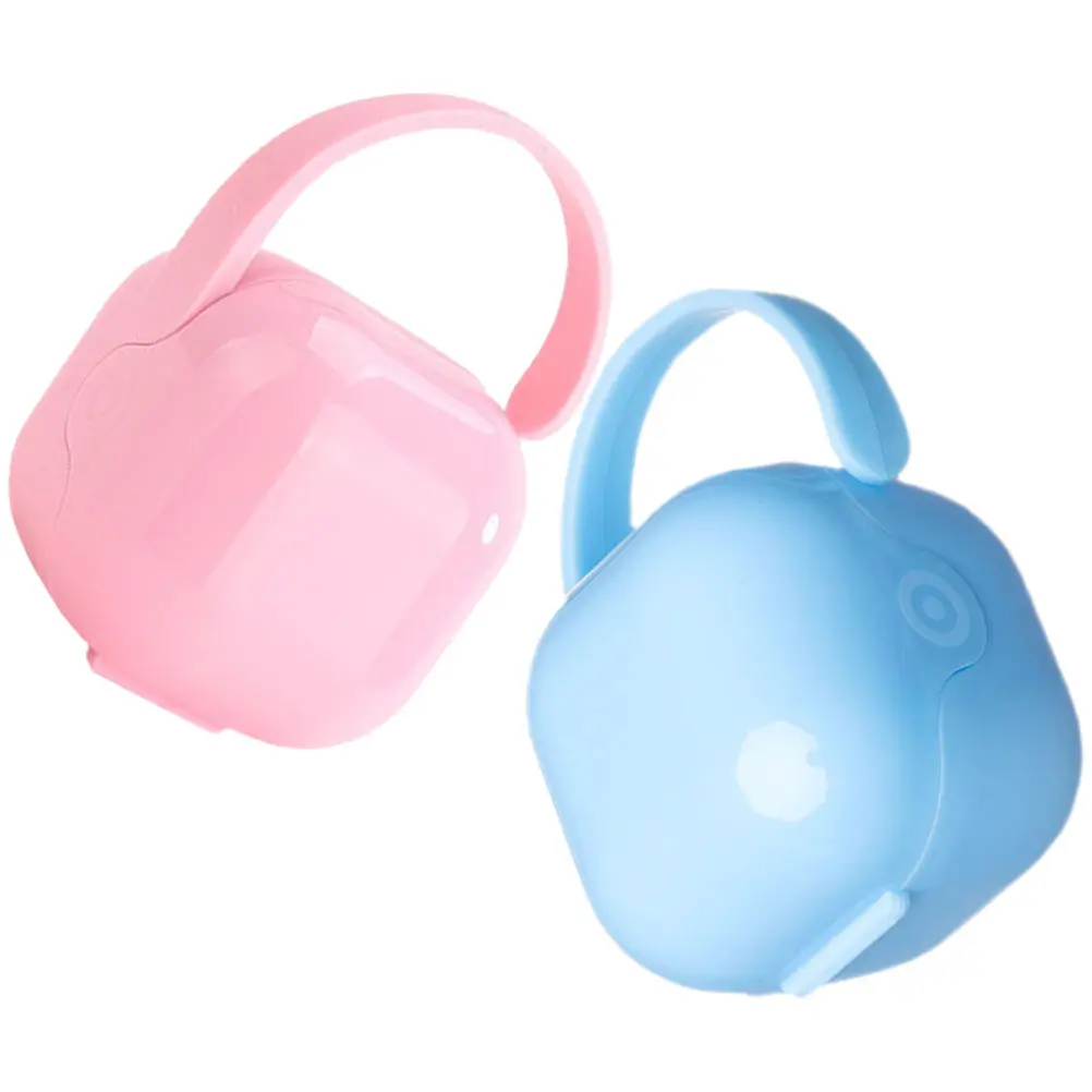 2個入りおしゃぶりホルダーケース-旅行用-赤ちゃんおしゃぶり収納ボックス-ポータブルコンテナ-蓋付き-頑丈な構造