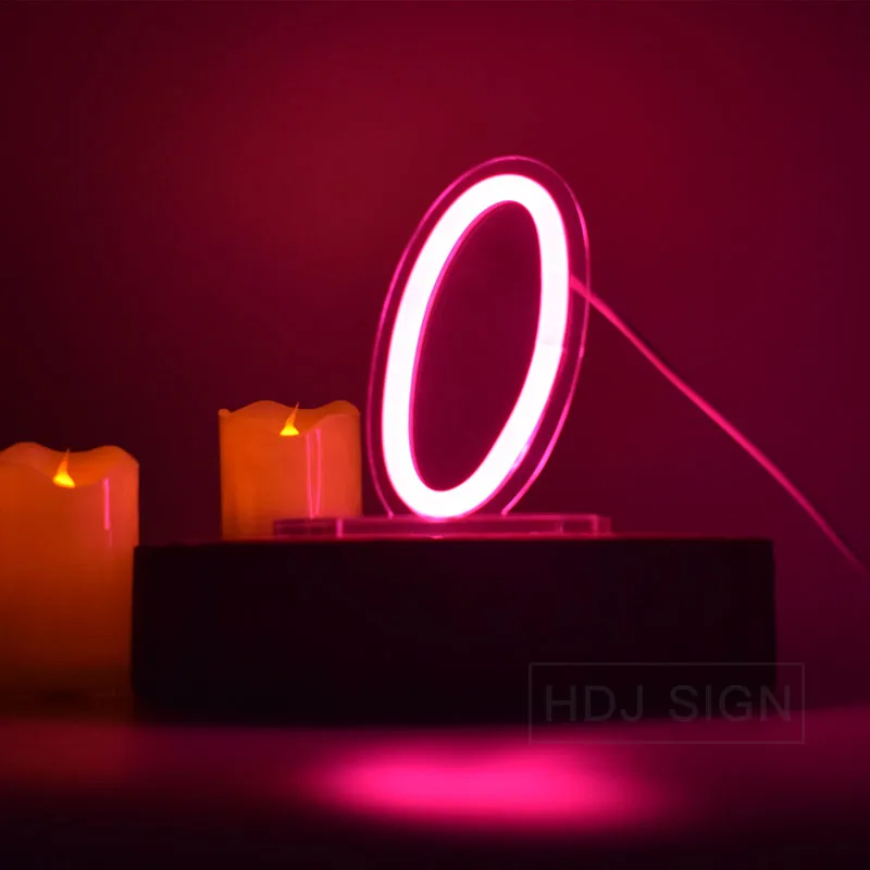 Imagem -02 - Neon Night Light With Number Adequado para Quarto Casa Café Aniversário Aniversário Festa Mesa Decorativa Desk Lamp