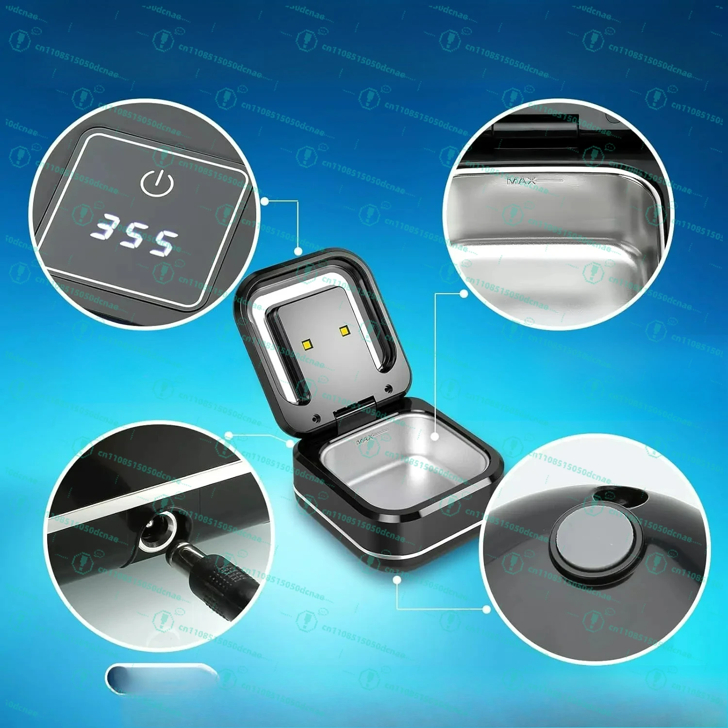 New Mini Portable Ultrasonic Tooth Tray Cleaner Ultraviolet Invisalign Dentures Cleaner ... view 6