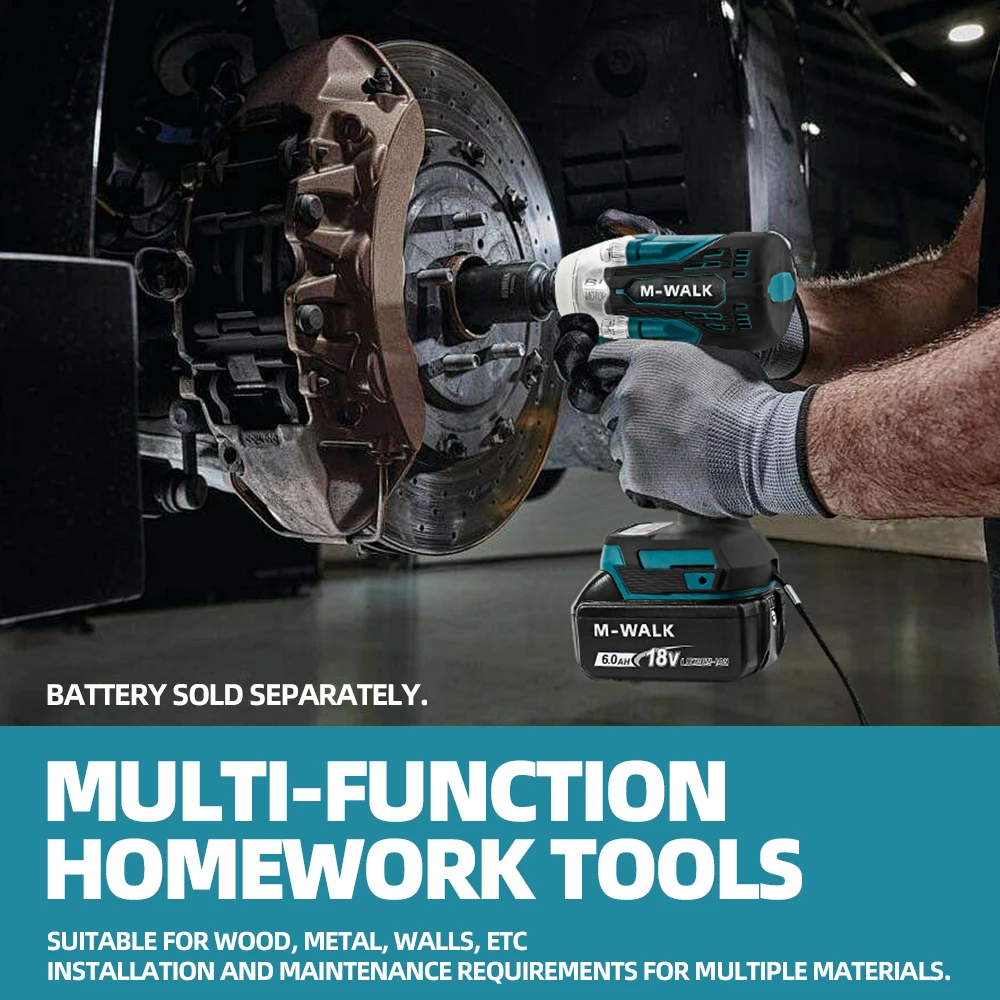 مفتاح ربط كهربائي بدون فرش مفك براغي 1/2 بوصة عزم دوران 330N.m أدوات كهربائية قابلة لإعادة الشحن لدبوس بطارية ماكيتا 18 فولت #3