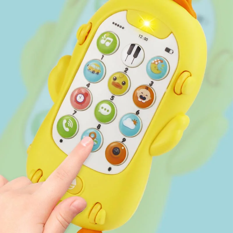 Baby Musical Mobile Phone Cartoon massaggiagengive Phone con suono e luce telefono giocattolo elettronico giocattoli di apprendimento Eucational regali per bambini