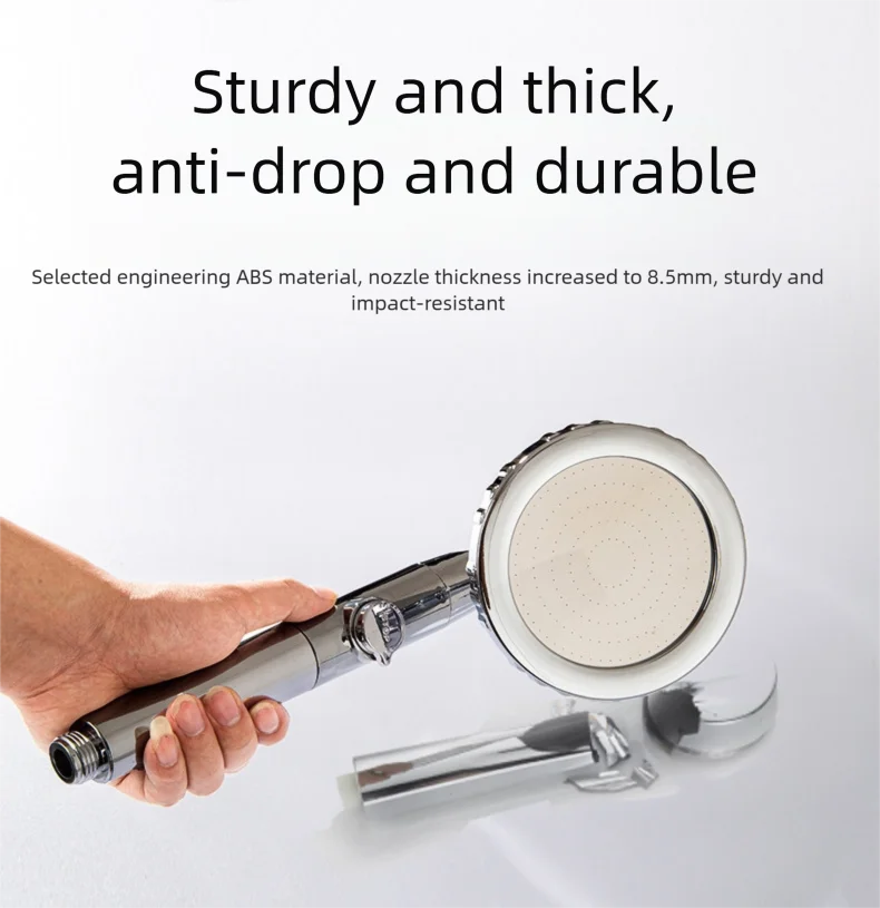 Dual Use Handheld  Overhead Shower Head 360° Rotatable  Large Panel Filtered High Pressure Spray Bathroom Accessory