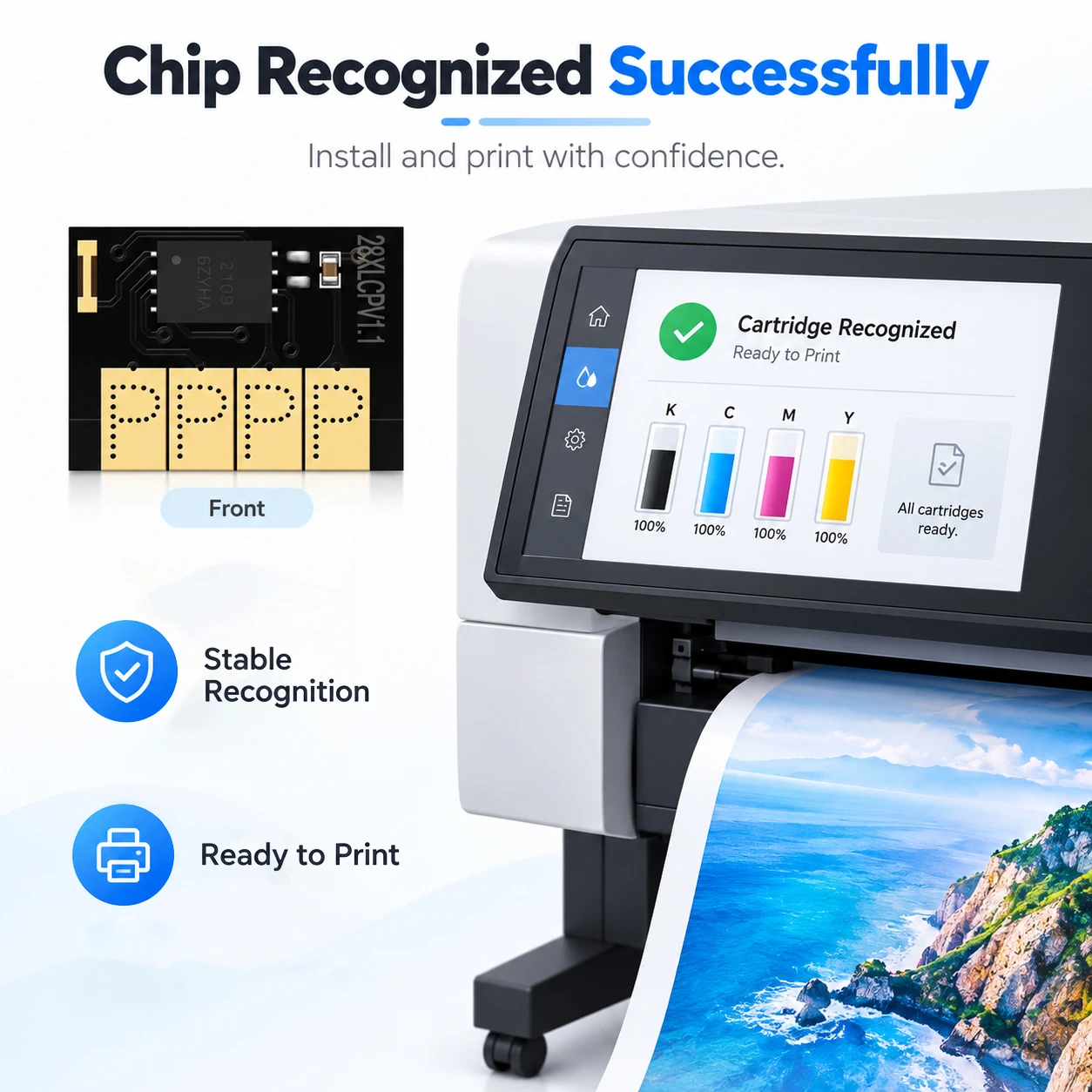 For HP 728 728XL Ink Cartridge Chip HP728 XL For HP DesignJet T730 T830 Printer F9J68A F9J67A F9J66A F9J65A F9K17A New Upgrade