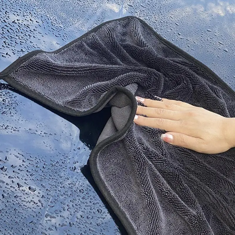 Lucullan-Super Soft Microfiber Car Detalhando Pano, Toalha Edgeless, Preto, Premium, 1-10 Pack, 40x40cm