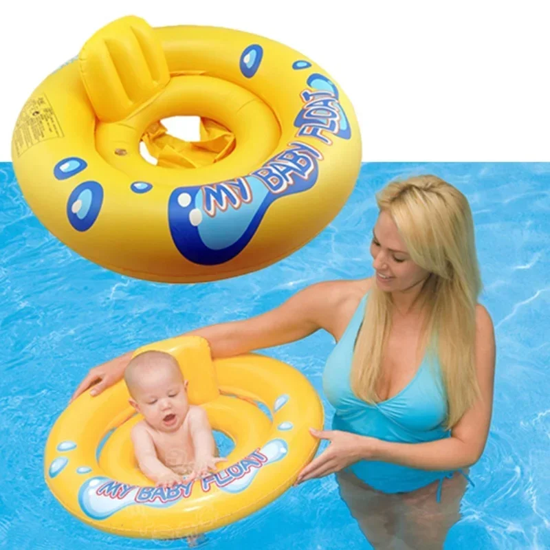 Swim Ring Baby Swimming Seat Baby Toys Cute Summer Inflatable Toddlers Bathtub Kids Wheels Portable Swimming Float Ring