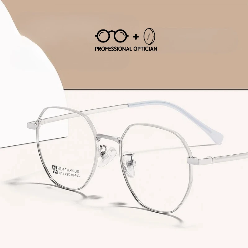 

Unisex Ultra Light Polygon Alloy Fashion Myopia Hyperopia Astigmatism Anti Blue Light Prescription Optical Glasses