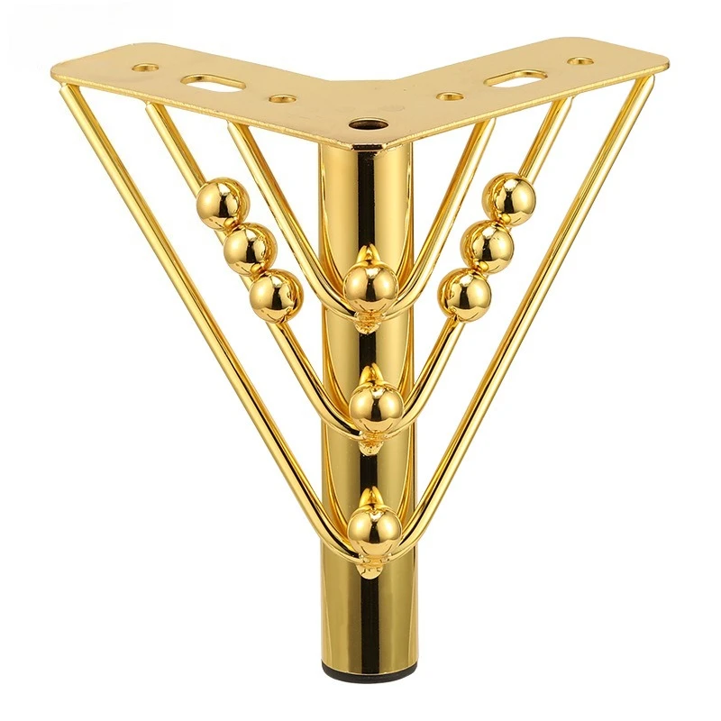 4pcs V-shaped Sofa Legs Steel Clip Iron Wire Feet with Steel Balls Sofa Hardware Feet Coffee Table Bedside Table Support Feet