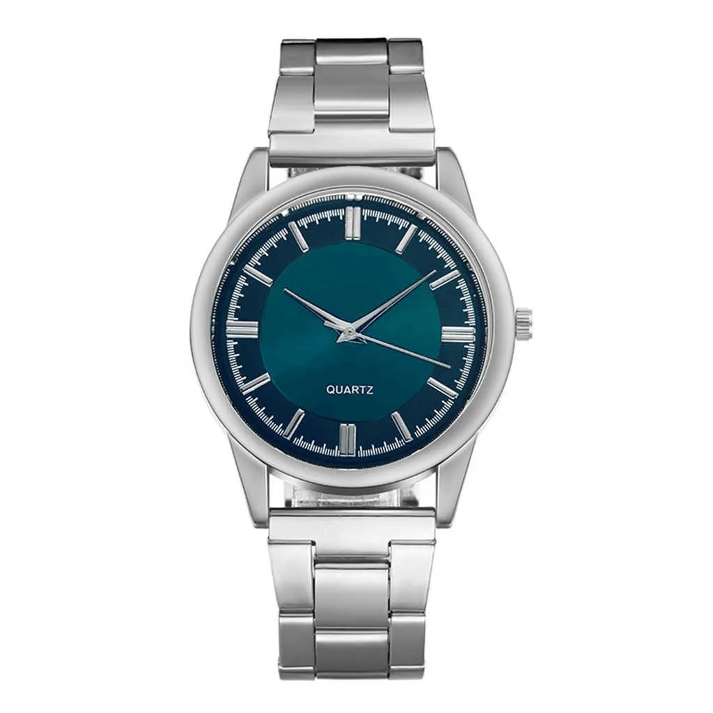 Nieuwe Mode Ronde Quartz Mode Wijzerplaat Casual Horloge Roestvrij Band Modieuze Klok Polshorloje Voor Heren Relojes