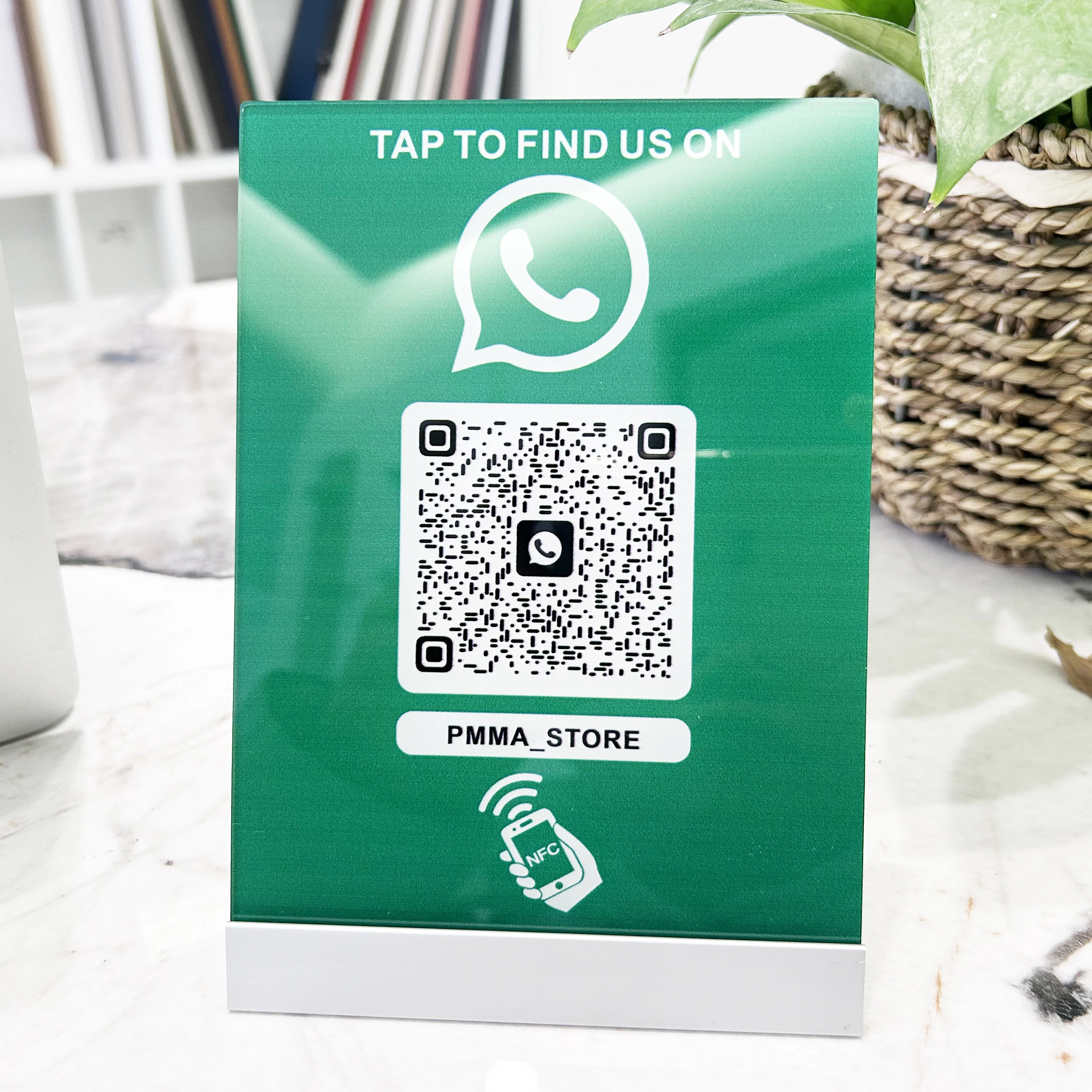 NFC Induction Acrylic Whatsapp QR Code Sign Customized Social Media Board