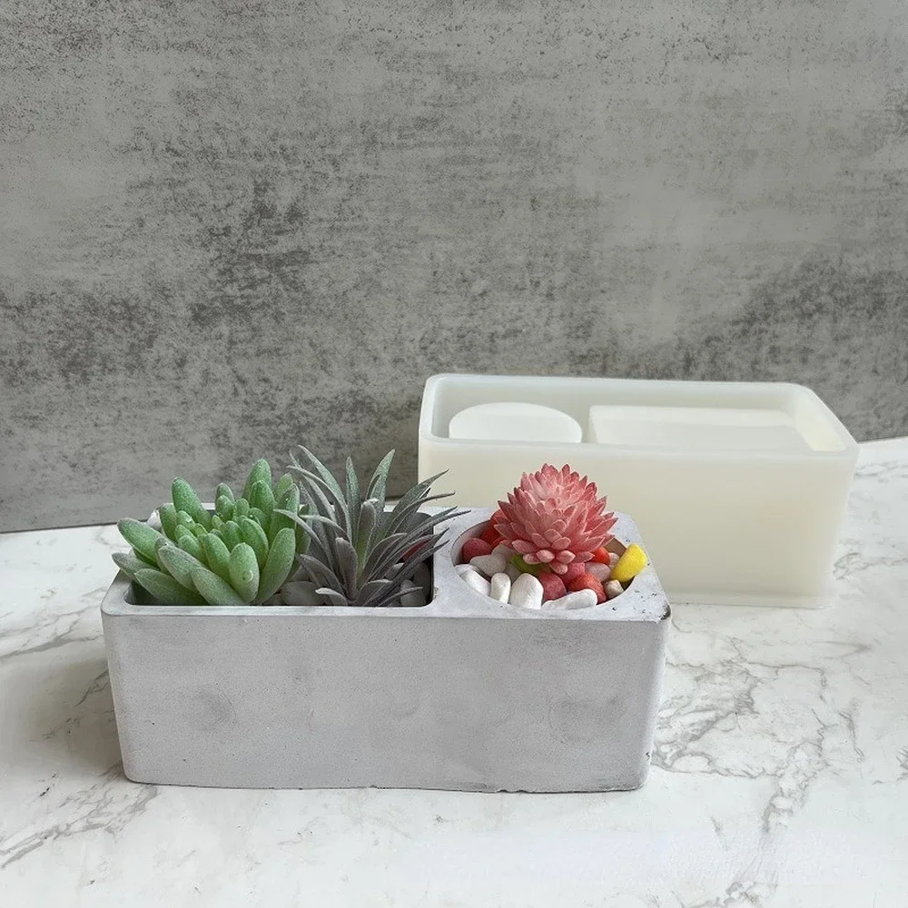 

Silicone Flower Pot Mold DIY Handmade Concrete Plaster Clay Cement Succulent Flower Pot Epoxy Resin Casting Molds