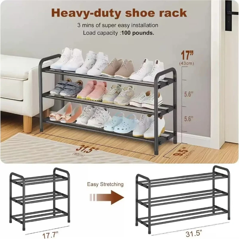 Retractable Shoe Rack Indoor Entrance Multi-layer Simple Home Use Shoe Storage Rack Waterproof Non-imported Customizable