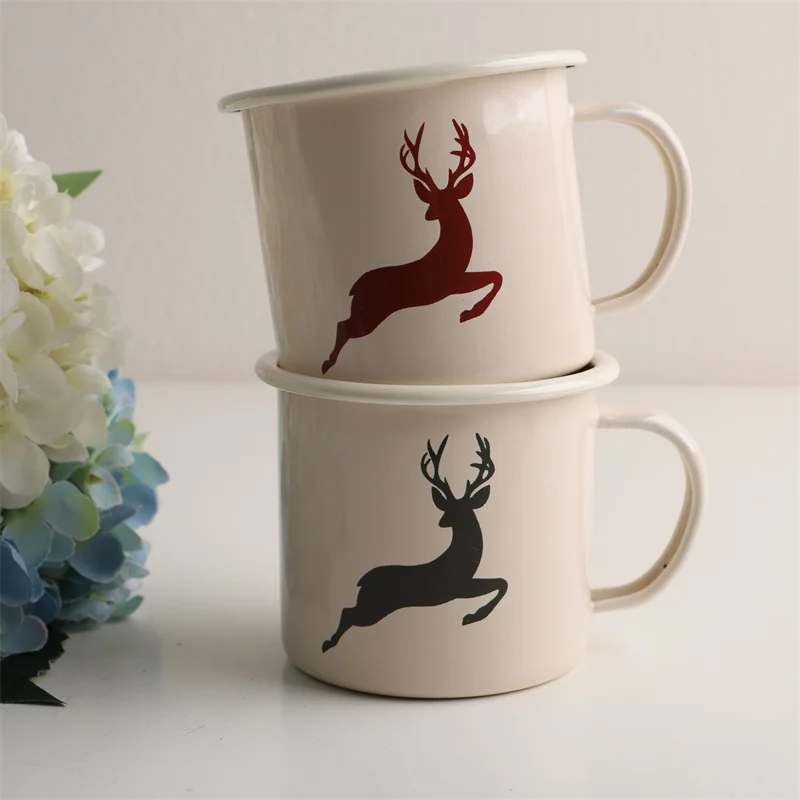 

Alpine Deer Mouth Cup Enamel Water Cup Tea Cup Mug Handy Milk Cup Nordic Sle Enamelware from China 350ml Capaci