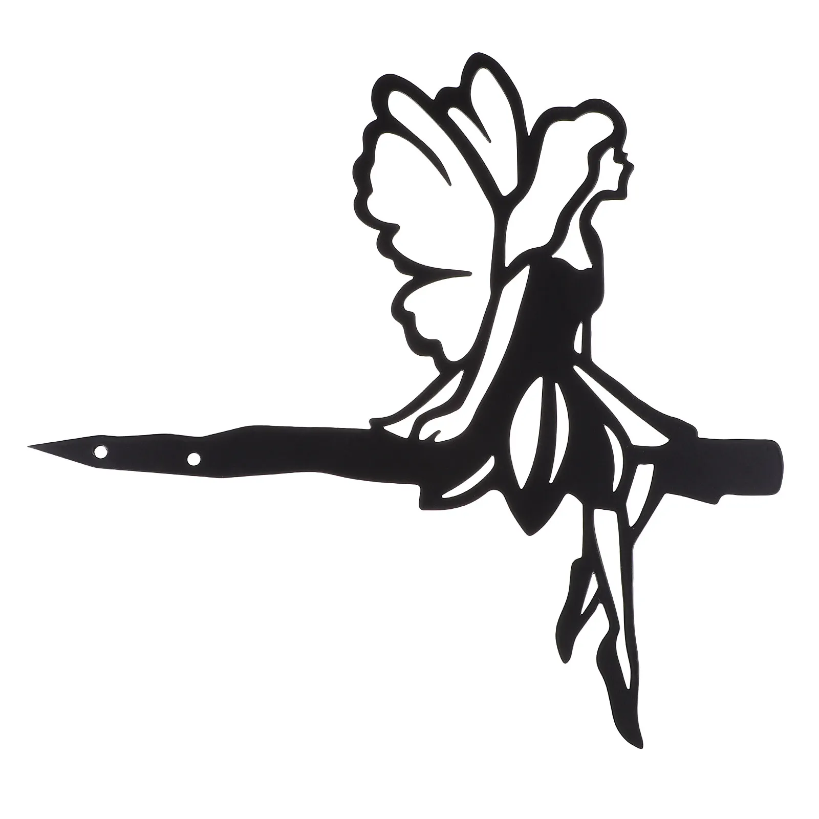 1Pcs Wrought Iron Fairy Garden Stake Black Durable Outdoor Garden Plug-in Decor Artistic Yard Ornament Fairy Insert Rod