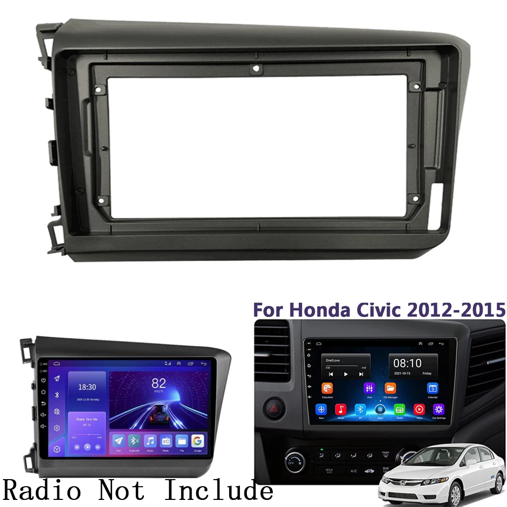 9 Inch Android Car Radio Fascias For 2012 HONDA CIVIC Stereo Player 2DIN Head Unit Dash Frame Panel Installation Trim view 3
