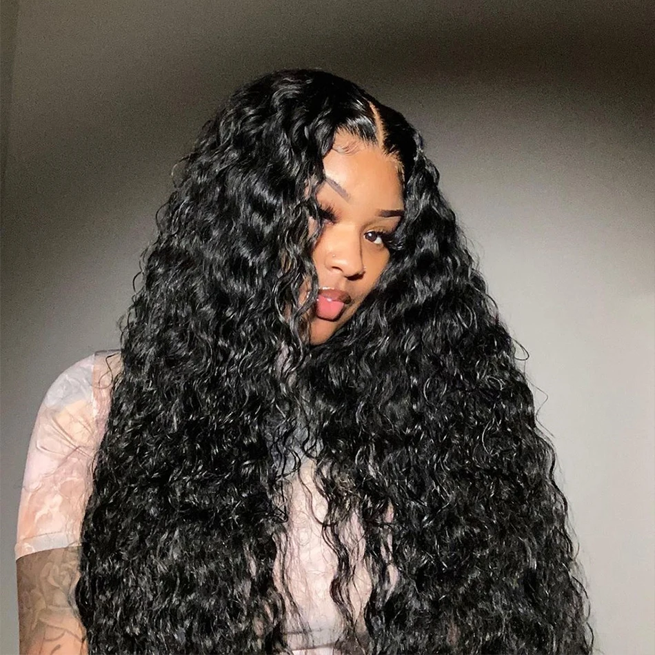 Gesstons 30 40 Inch Brazilian Curly Water Wave 13x6 Lace Front Wig Hd Lace Deep Wave 13x4 Lace Frontal Human Hair Wigs For Women