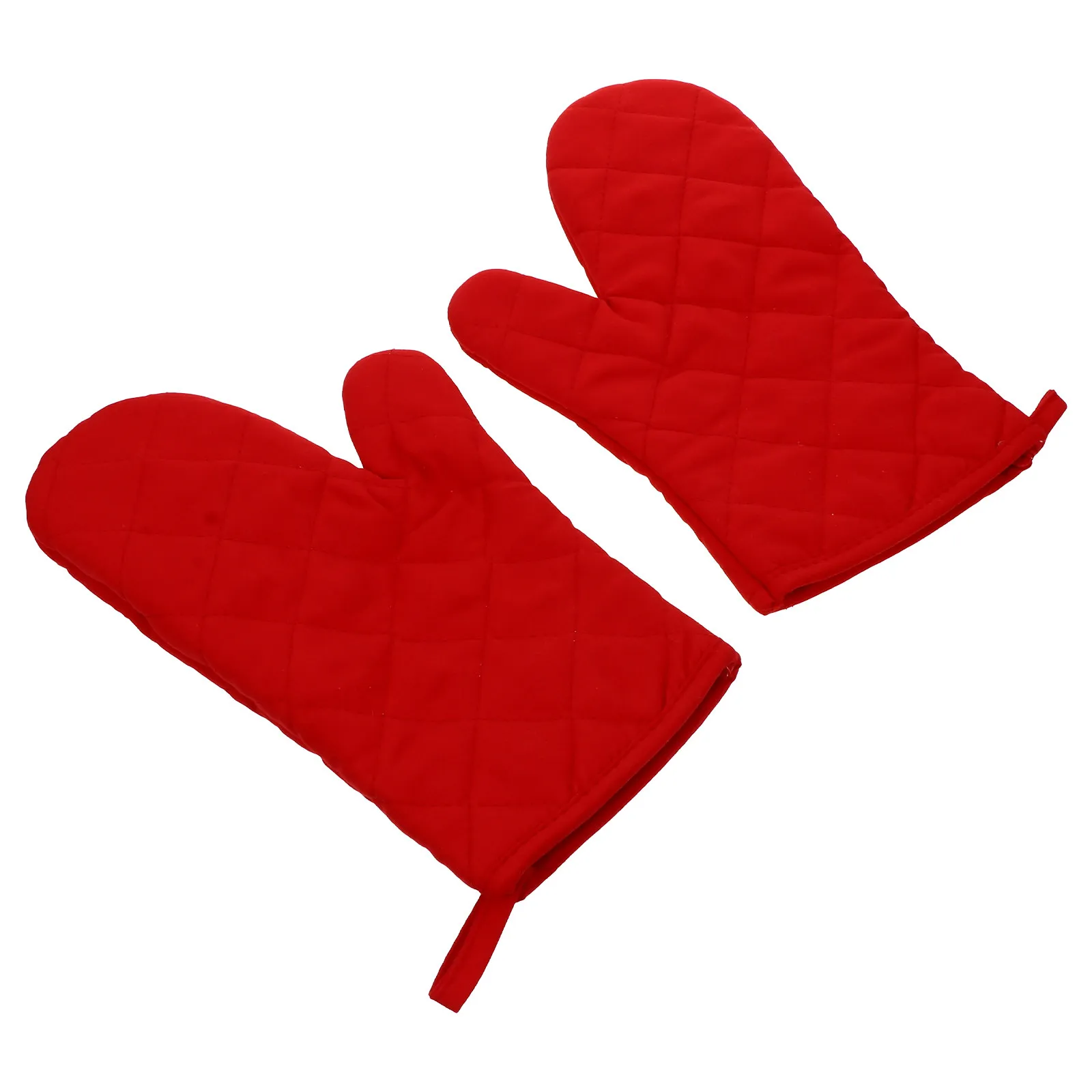 1Pair Heat Resistant Oven Gloves Thickened Kitchen Microwave Mitts Non Skid Cooking Baking Grilling Gloves Protective Pot Holder