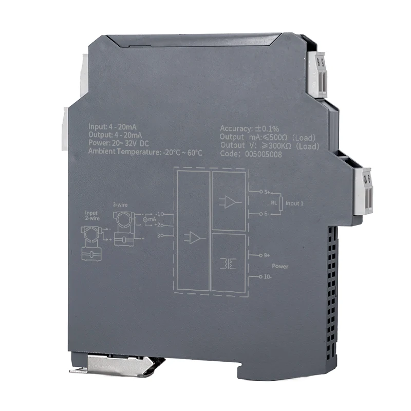 0-10V to 4-20mA DC Signal Isolator 1 In 2 Out Transmitter Current Voltage Isolation 4-20mA 0-5V 0-10V Output