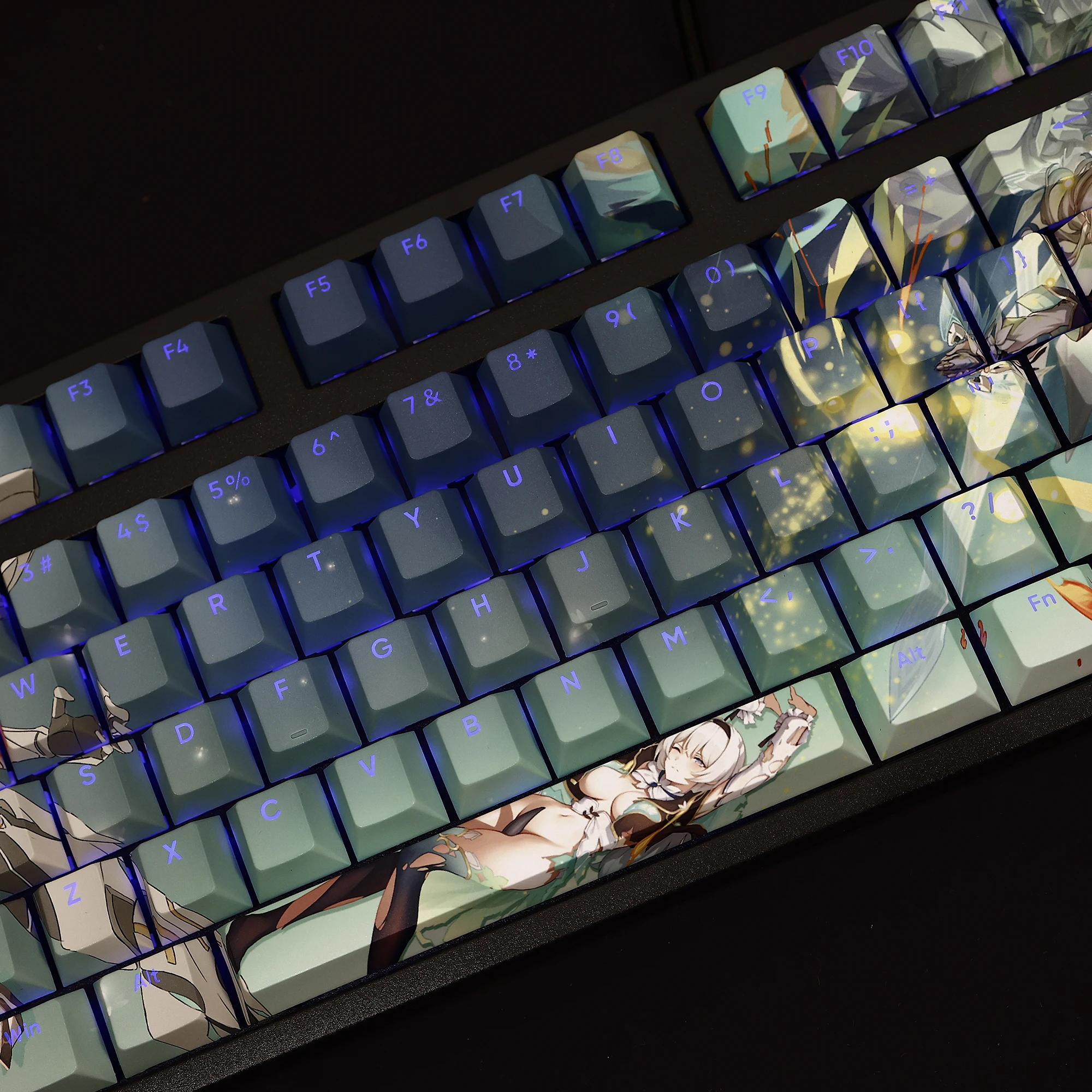 108 Keys/Set Firefly Honkai: Star Rail PBT Keycaps Anime Games Beauty Girl Key caps Cherry Height for DIY Mechanical Keyboards