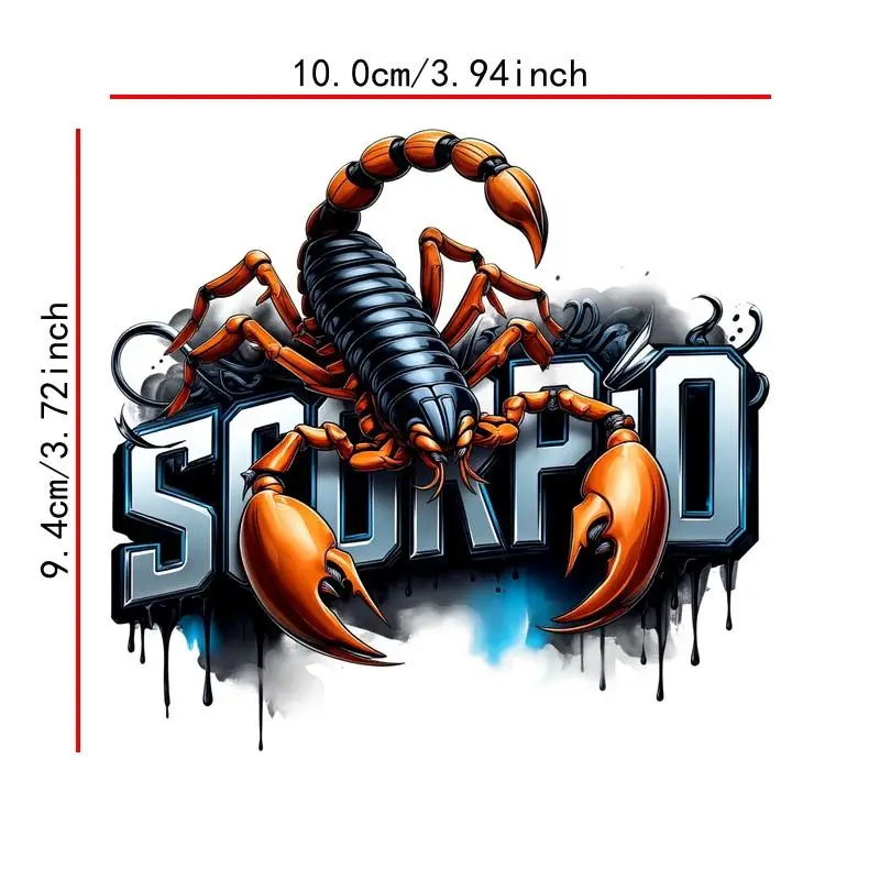 Flat 2D Stickers Made of PVC Showcasing a Vibrant Scorpion Motif, Great for Vehicles, Laptops And Walls - Adhesive And Meant use