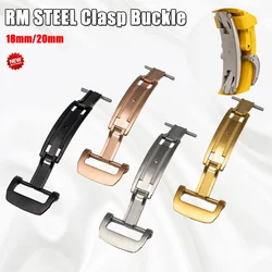 18 22 20mm Steel RM Clasp Buckle For Apple Watch HUWAWEI GT2 3 Pro For Samsung Galaxy Watch 4 5 Pro Rubber Strap ButterflyBuckle