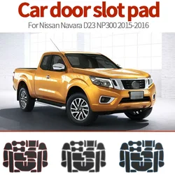 Car Door Groove Mat For Nissan Navara D23 NP300 2015-2016  Anti-slip Cup Pad Rubber Rugs Interior Accessories