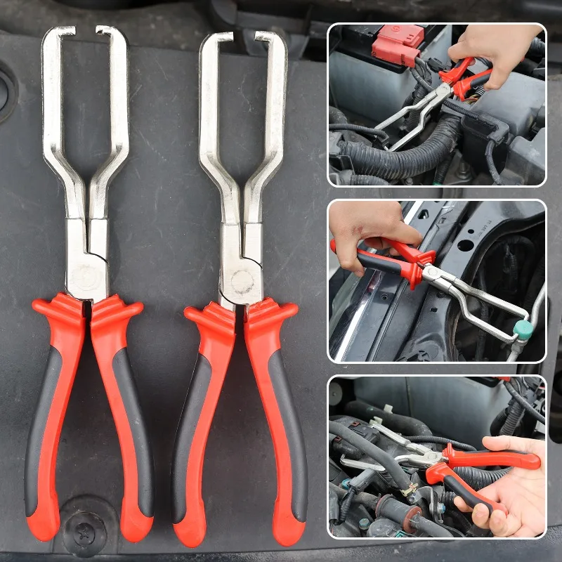 Car Fuel Hose Pliers 22cm Stainless Steel Gasoline Pipe Joint Fittings Calipers Filter Hose Release Disconnect Fuel Line Pliers