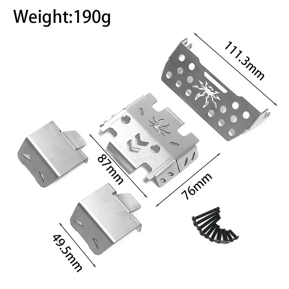 Stainless Steel Metal Bumper Chassis Armor Protection Skid Plate HD6100 for Croboll 1/7 MK07 JK07 RC Car Upgraded Parts
