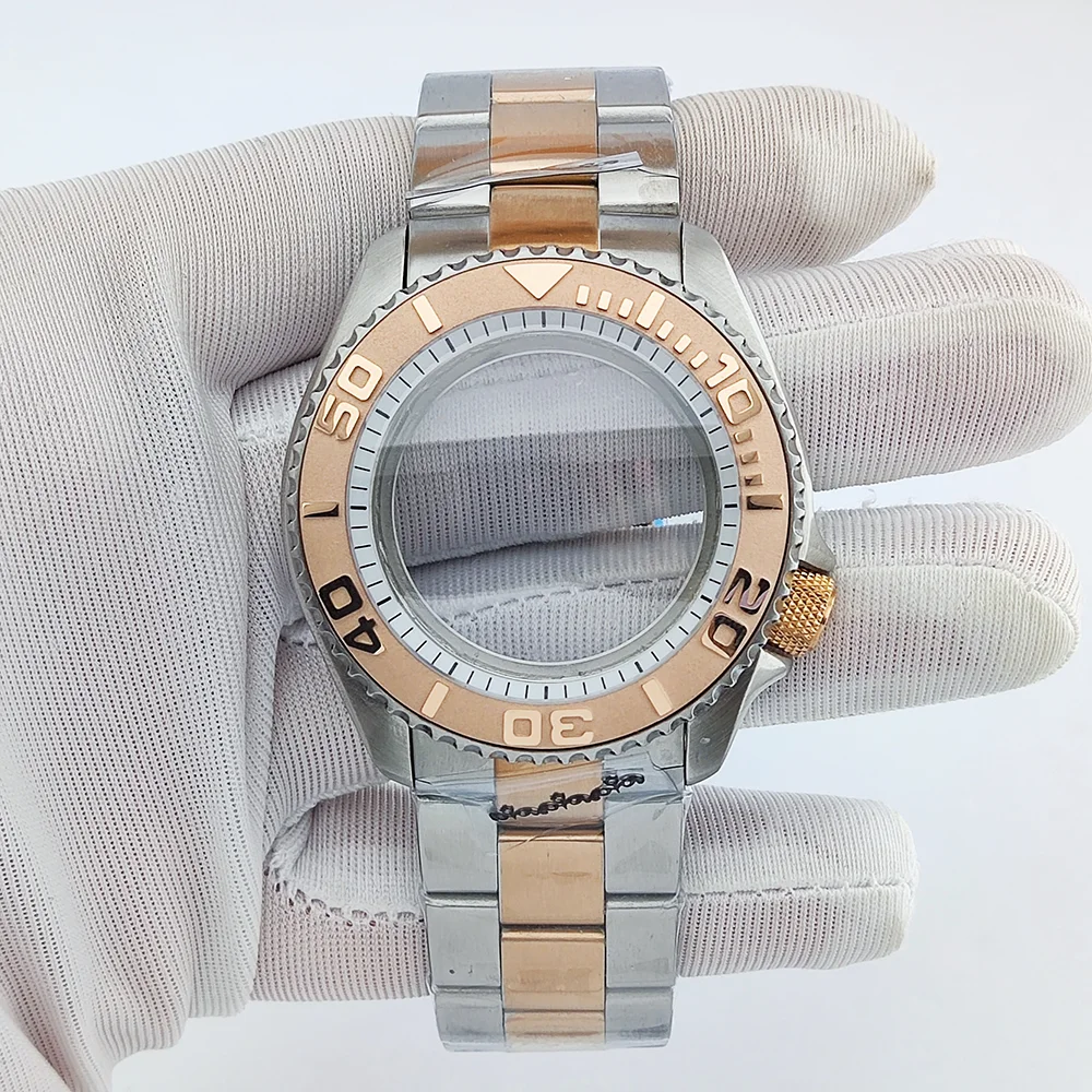 40mm Case NH35 Case Sapphire Glass Water Resistant Case Fits 28.5mm Dial Case Rose Gold Case Fits NH35 NH36 Movement Watch Case