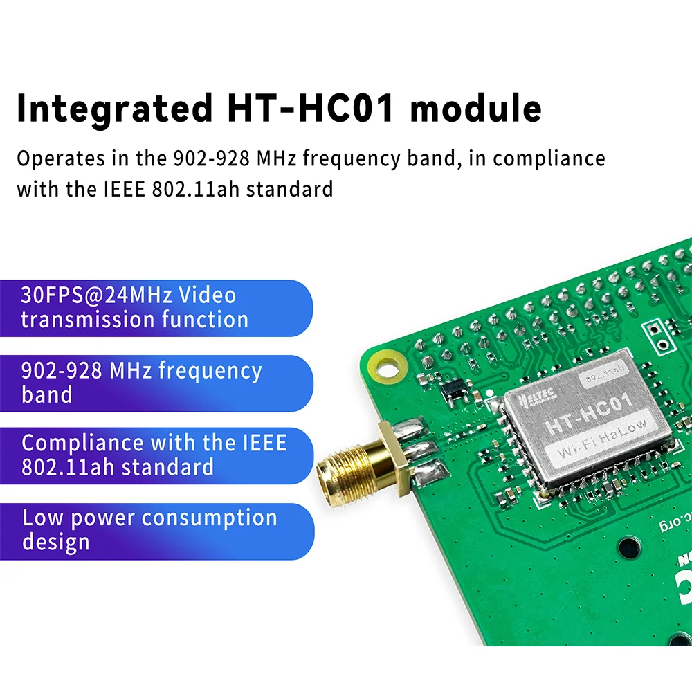 Heltec Pi-CamLow Raspberry Pi HOED 5MP Camera Wi-Fi HaLow Module Pi-CamLow Raspberry Pi HOED 5MP Camera 2 km bereik 32,5 Mbps High-Sp