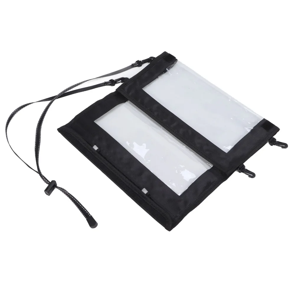 Portable TPU Map Case Double Zipper Hanging Strap Waterproof Pouch Foldable Clear Window Map Pouch Hiking