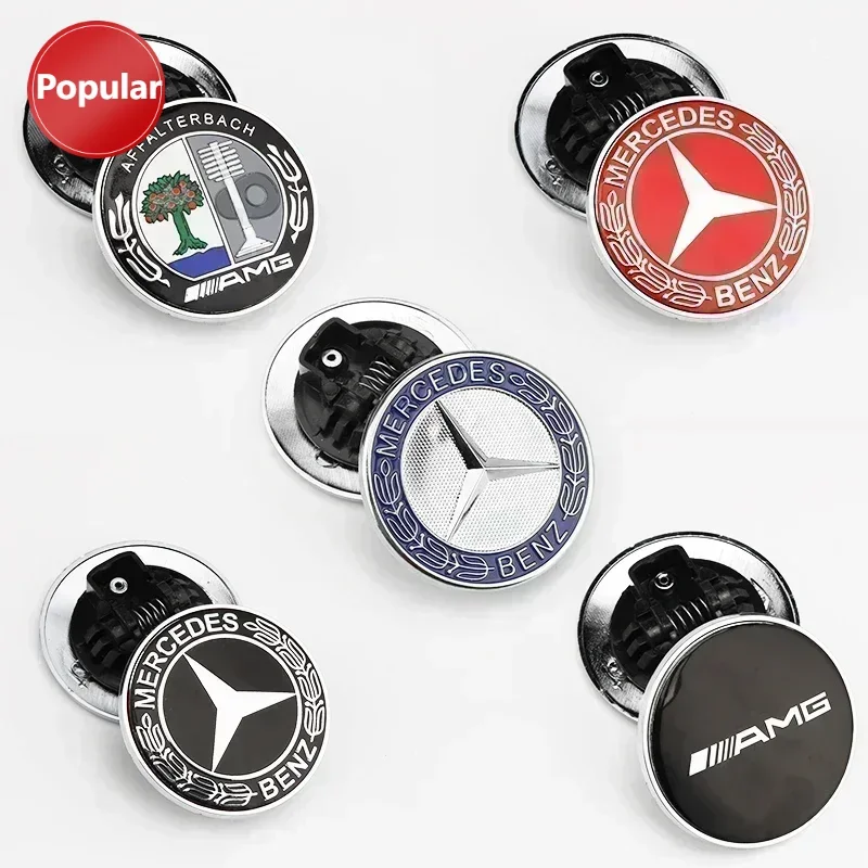 

# 1 шт., 57 мм, эмблема на переднем капоте автомобиля, капот, автомобильные аксессуары для Mercedes Benz W204 W124 X253 W166 W212 W220 W205 GLA CLA AMG