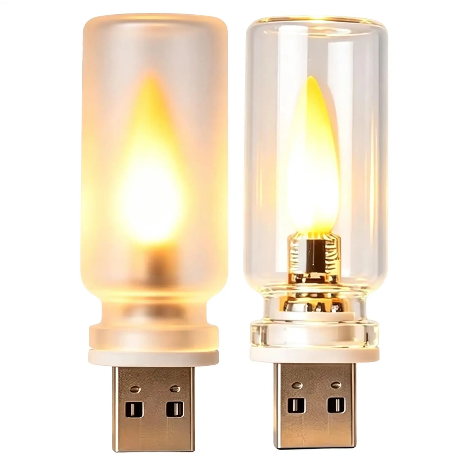 Flickering Flame LightBulb USB Vintage Fire Effect Lamp Decor Home Atmosphere Warm White LED CandleBulb Realistic Flashing Art