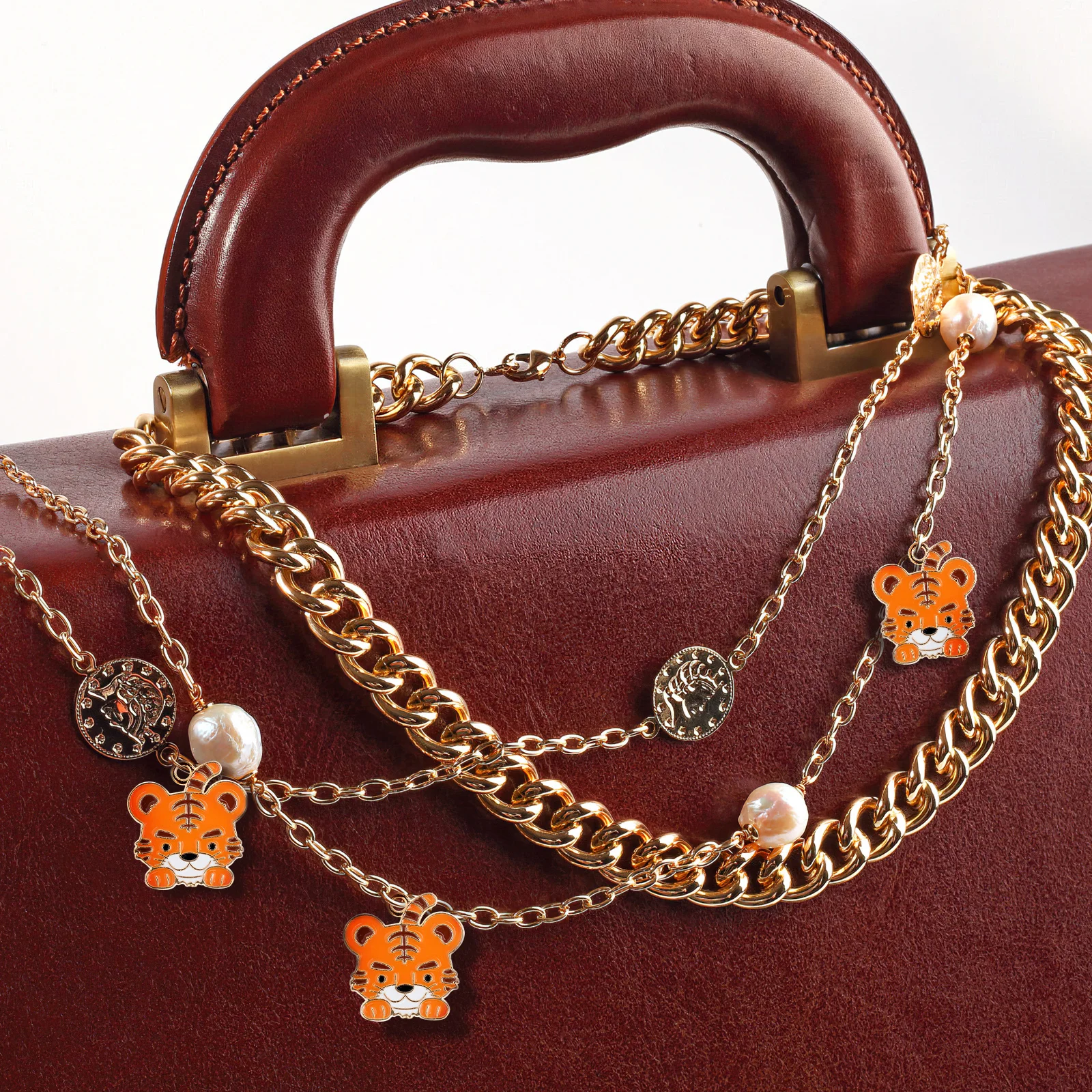 

10Pcs Alloy Pendant Cartoon Tiger Head Charm for DIY Jewelry Making Accessories Earrings Necklace Bracelet Keychains