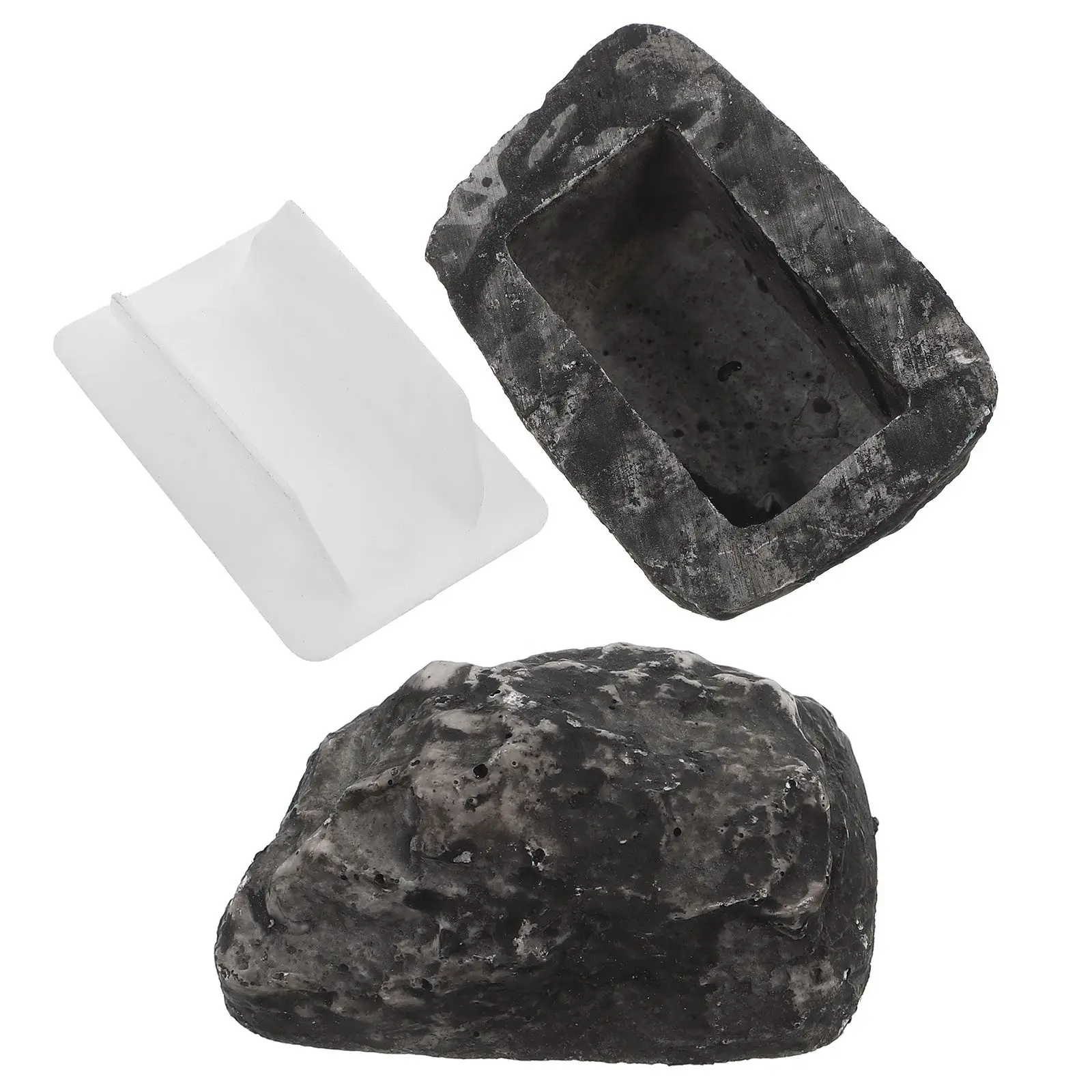 2 szt. Kamienna skrzynka na klucze realistyczne tajne miejsce do przechowywania sztuczne małe kamienie uchwyt materiał żywiczny bezpieczny ukryty skrzynka ogrodowa na podwórku