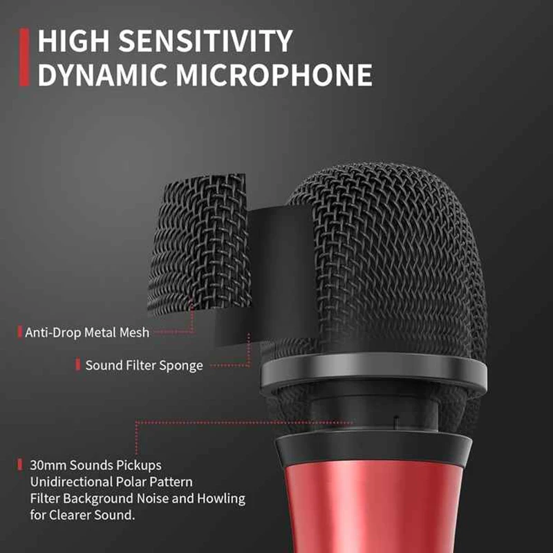 Professional Microphone Wireless UHF Wireless Microphone System Handheld Dynamic Microphones for Karaoke Singing