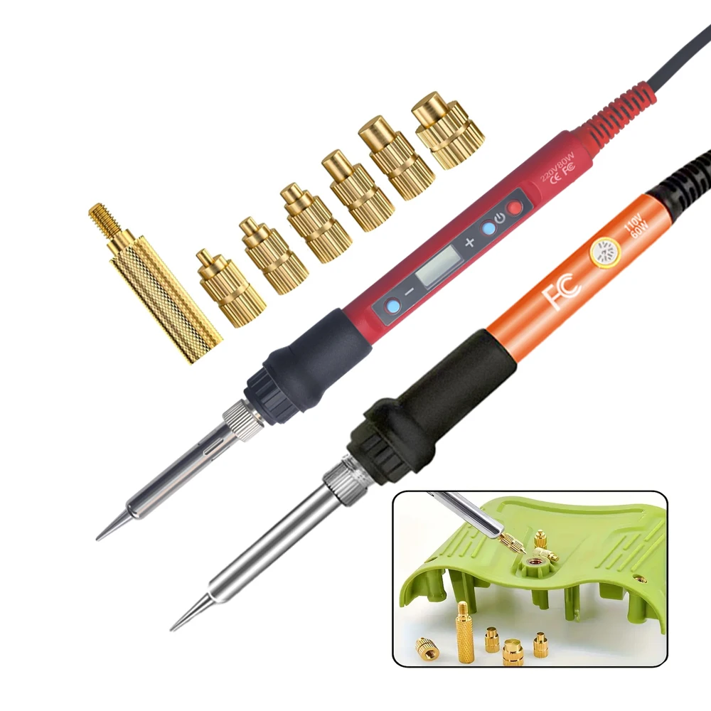 

Heat Set Insert Soldering Iron Tip Head M2 M2.5 M3 M4 M5 M6 Hot Melt Insets Nut Brass Embedded Thread Insertion Kit For Plastic