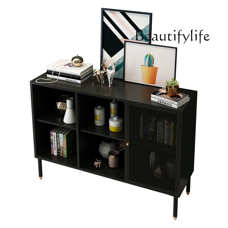 

Nordic Sideboard Cabinet Living Room Display Tea Cabinet Light Luxury Modern Iron Storage Kitchen Storage Cabinet