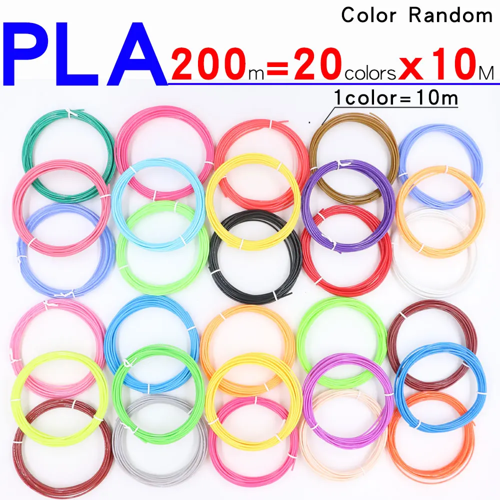 PLA Filament For 3D Pen Printing Kids Material Diameter 1.75mm Selection of 10/20/30 Colors No Smell Safety 3D Printer Accessory