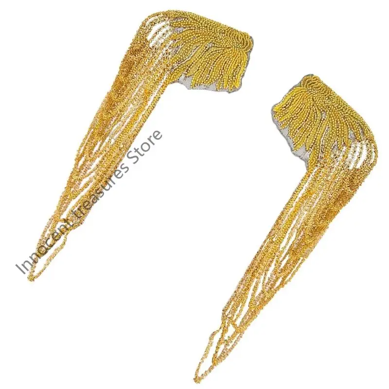 3XUA 1pair Frdged Selled Uniform épaule épaulet stade interprètes Costume Garment