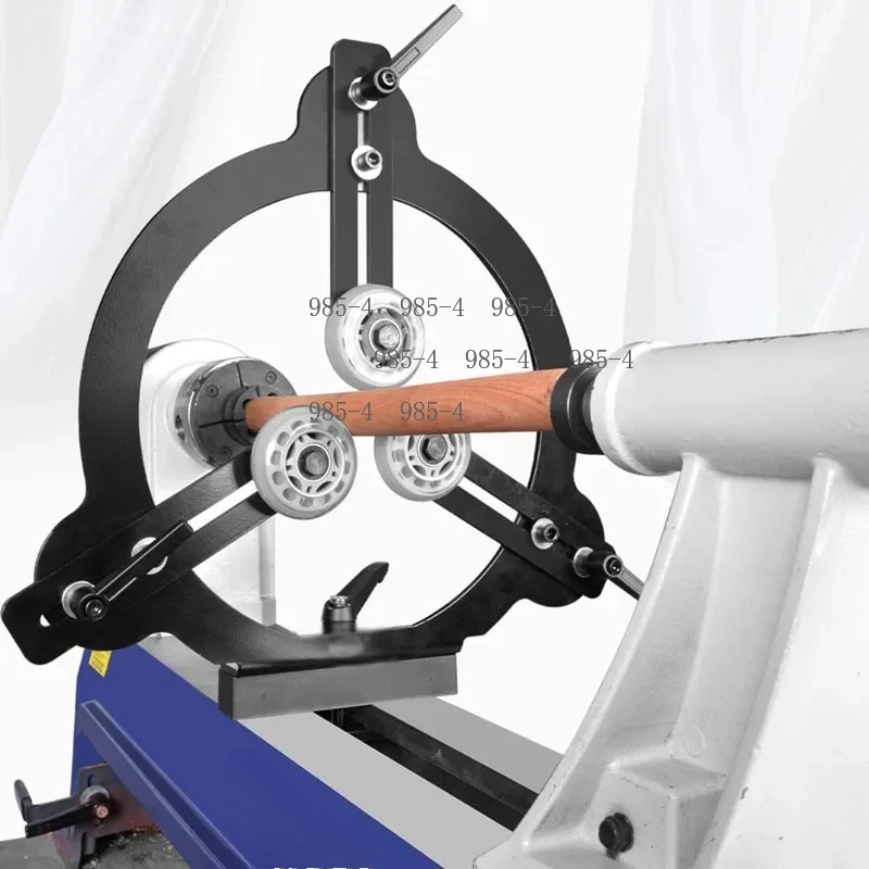 Woodworking Lathe Center Frame, Three-Wheel Anti-Shock Support Base for Round Workpiece Crafting