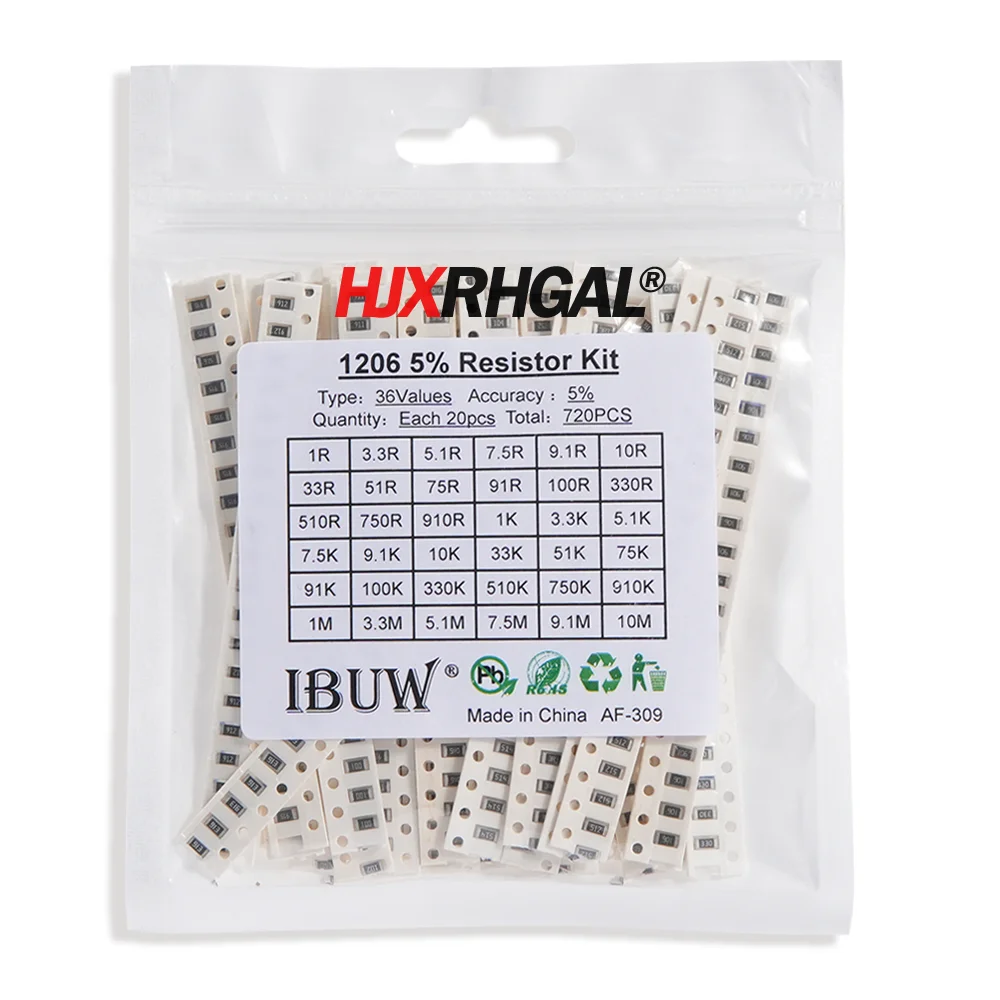 Kit surtido de resistencias SMD 4000, Kit de muestras de 10 ohm-1m, ohm 0402, 80, valuesX, 50 unidades = 5% unidades, 4000, 0805, 0603, 1206, 2512, 1210