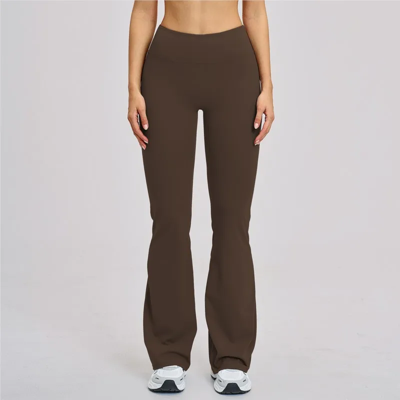 Women's High Waist Yoga Elastic Bell-bottoms Women's Wide Leg Pants Fitness Sports Gym Leggings Solid Versatiles Flared Pants