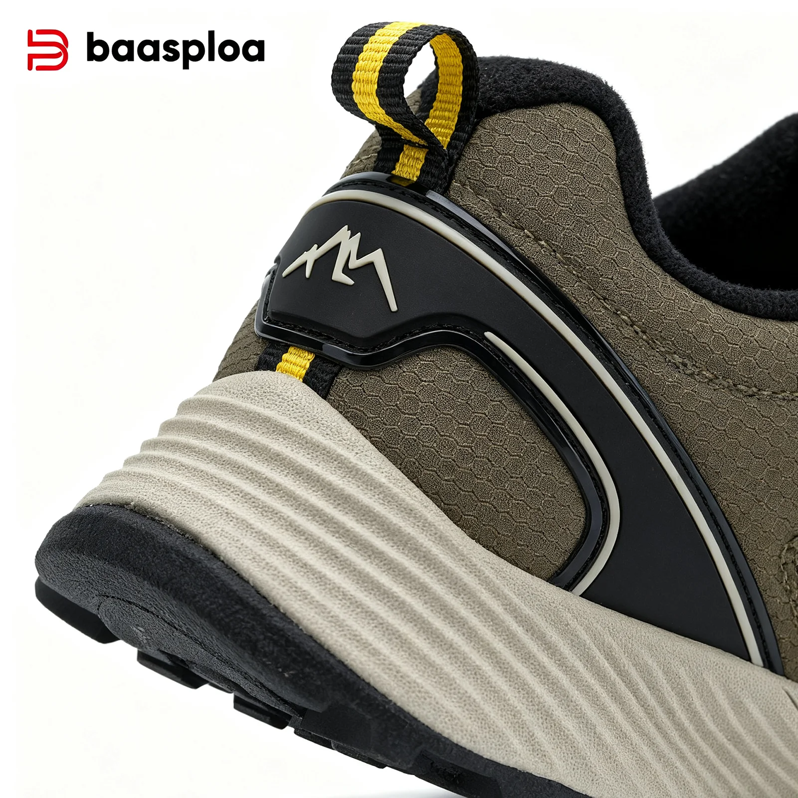 Baasploa Hiking Shoes Men Outdoor Climbing Lace-Up Sneakers Male Anti Splash Water Casual Wear-Resistant Non-slip Walking Shoes image 5