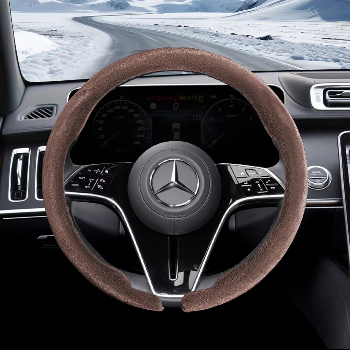 

Winter Warm Steering Wheel Cover Soft For Mercedes Benz A B C E V S Class GLA GLB GLC GLK GLS SLK CLA CLS Sprinter Vito ML SL