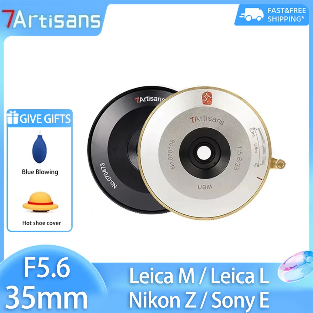 7 Artisans 35mm F5.6 Full Frame Wide Angle Aperture Manual Focus Prime Lens for Sony E A7III A6400 Nikon Z Z6 Leica M M6 M10