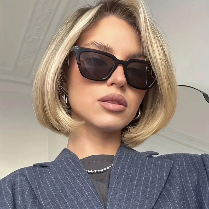 Fashionable and Minimalist Women's High-end Black Gray Glasses