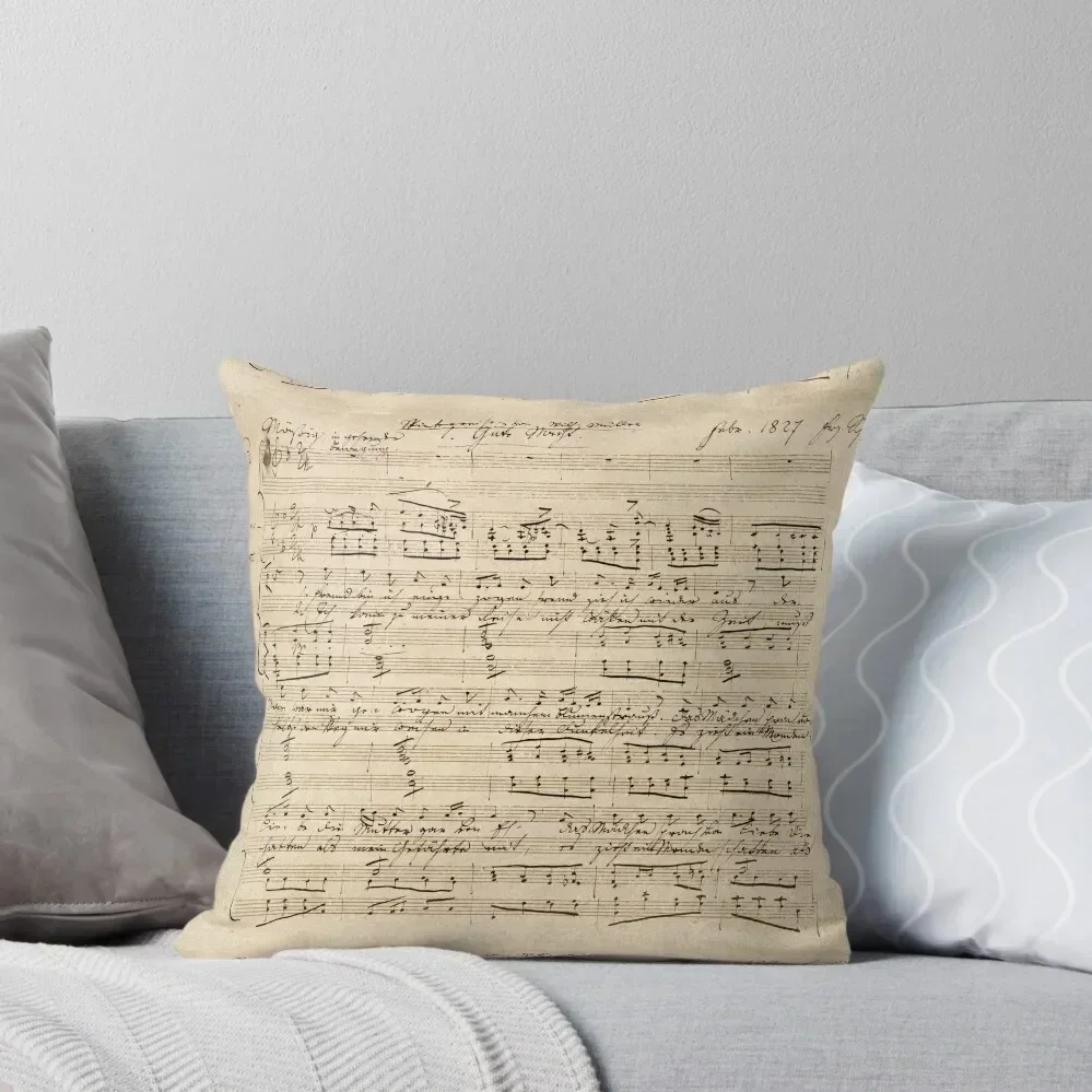 Schubert Original handwritten score Franz Schubert Throw Pillow Pillowcase Plaid Sofa pillow