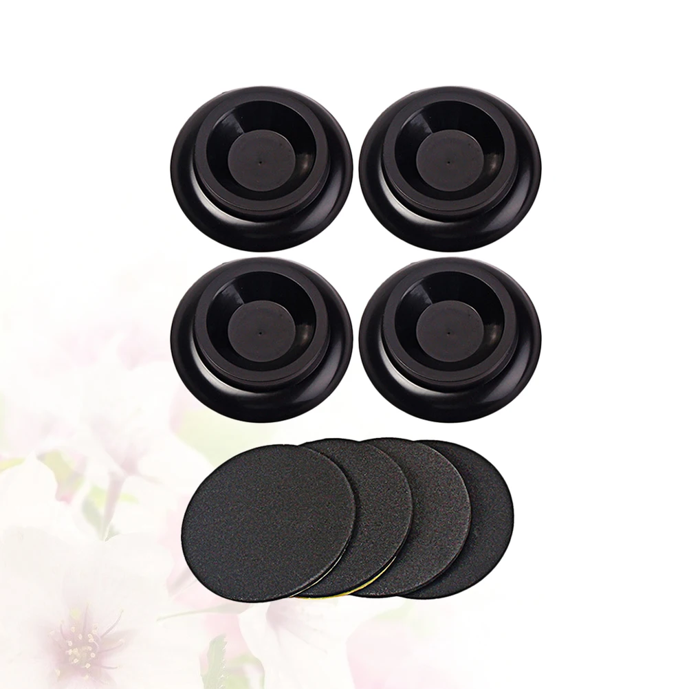 

4pcs Plastic Caster Cups Wood Grain Anti-Slip Floor Mat Upright Piano Non-Slip Mats Noise Reduction Eva Pads Floor Protection